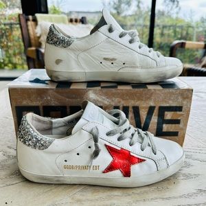 Worn x2 Golden Goose Glitter Superstar Limited Edition 100% Authentic EU 37